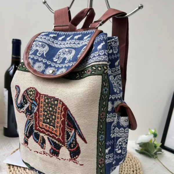 Woven elephant backpack